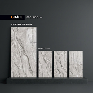 Vistaar - Baldosas de Porcelana Brillante Antideslizantes de 12 mm de Grosor, 800x1600 mm, Diseño Gris de Lujo para Interiores y Exteriores, para Pisos y Paredes, 5 Unidades - Product Image 3