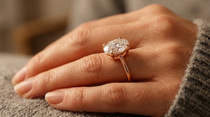 Bague de fiançailles solitaire en or 14 carats sur mesure avec diamant ovale de laboratoire certifié IGI, bijoux fins pour femmes - Product Image 3