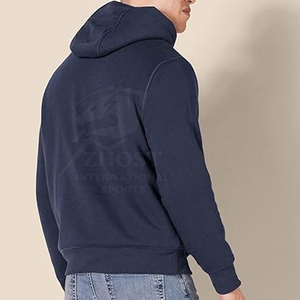 Sweat-shirt à capuche en coton 100% pour homme, avec logo personnalisé imprimé sur le devant, coupe classique, manches longues, poche, vêtements décontractés, OEM - Product Image 5