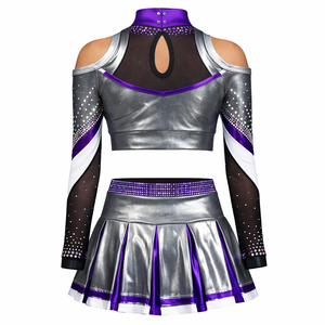 Uniforme de Animadoras Personalizado al por Mayor 2026, Manga Larga, Transpirable, Cómodo, Spandex/Poliéster, Alta Calidad, Color Negro - Product Image 2