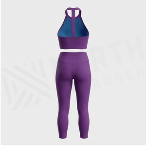 Conjunto de Yoga de 2 Piezas North Approach, Top Corto Halter, Leggings de Cintura Alta, Ropa Deportiva Transpirable sin Costuras - Product Image 2