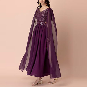 Vestido Largo Elegante para Mujer, de Manga Larga, con Bordado, para Fiesta, Boda, Celebración, Estilo Elegante - Product Image 3