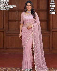 Sari noir brodé Grace pour femmes - Tenue de fête traditionnelle, anti-humidité et infroissable - Product Image 5