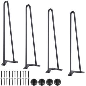 Gambe per Mobili in Metallo a Forma di forcina da 19 pollici per Progetti Fai-da-te Stile Rustico, per Comodini, Tavolini da Caffè, Scrivanie, Capacità di Carico 500 libbre, con Gomma - Product Image 6