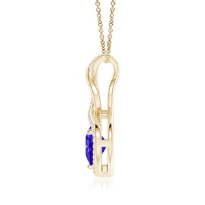 Top Quality Wedding Anniversary Party Wear <b>Pendant</b> 14K <b>Gold</b> Heart Natural Tanzanite Infinity Shape <b>Pendant</b> With Diamond Accents - Product Image 2