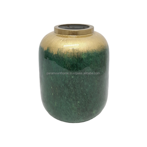 Modernos Portafloreros de Hierro Color Verde para Decoración de Interiores del Hogar y Restaurantes, Elegante Diseño de Caja para Florero - Product Image 1