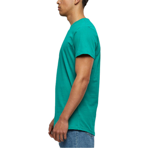 Camiseta Larga Verde Azulado de Algodón Premium con Cuello Redondo y Manga Corta - Product Image 4