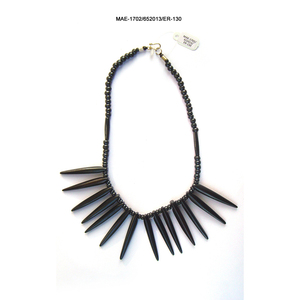 Collar exclusivo indio hecho a mano con espigas de hueso, cadena con cuentas, estilo punk, unisex, joyería para fiestas al mejor precio al por mayor. - Product Image 2