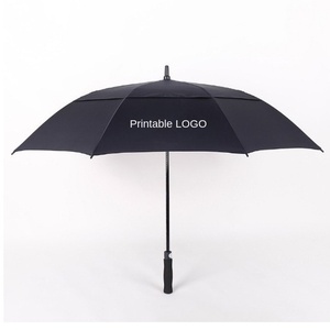 Full Fiber Double Layer Wind Resistant Breathable Custom Logo Printed Golf Advertising <b>Umbrella</b> Long Handle Long Strong - Product Image 3