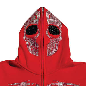 Pasamontañas de alta calidad para hombre con cremallera y capucha tipo ninja, sudadera con capucha de algodón para hombre, pasamontañas con cremallera. - Product Image 2