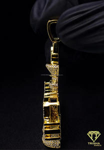 <b>Iced</b> <b>Out</b> Chess King Mind Game Pendant Moissanite Diamond Hip Hop Gold <b>Chain</b> Bling Luxury Necklace Gift - Product Image 3
