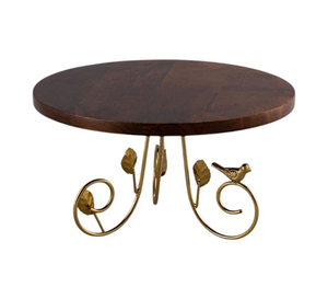Support à gâteau en bois et en fer de qualité supérieure, conçu pour une présentation élégante des gâteaux et la décoration de table - Product Image 2