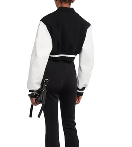 Streetwear Women Cropped Varsity <b>Jacket</b> Manufacturer | Trend Fit Windproof Eco-Friendly Wool/Polyester Winter - Product Image 2