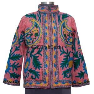 Chaqueta de Mujer Tejida a Mano con Bordado Suzani, 100% Algodón Puro, Floral, Transpirable, Suave, para Verano - Product Image 6