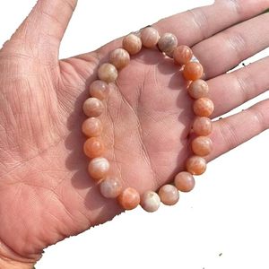 High Quality Peach Moonstone Crystal Bead Bracelet Romantic Gift Fashion Charm Jewelry for Men Women Energy Meditation - Product Image 5