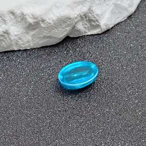 Aigue-marine naturelle ovale cabochon, polie et lisse, forme œuf, dos plat, en vrac, 3 tailles, vente en gros - Product Image 3