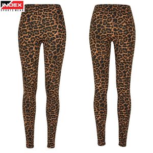 Leggings de yoga taille haute à imprimé léopard Index Sportswear, extensibles dans quatre directions, avec taille élastique - Product Image 1