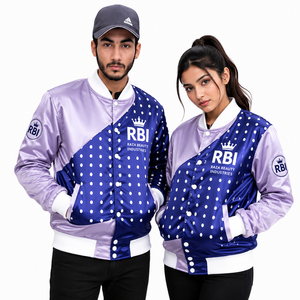 Vestes universitaires en satin imprimées par sublimation, styles baseball et bomber, 100 % polyester, vêtements d'extérieur d'hiver - Product Image 1
