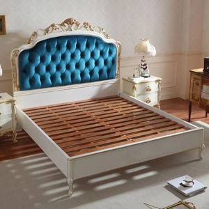 Juego de Dormitorio Tapizado Azul Clásico de Lujo Mandarin Oriental en Oferta, Estructura de Cama Acolchada, Muebles Elegantes de Estilo Europeo - Product Image 4