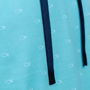 Men's Light Blue Hooded <b>Sweatshirt</b> Regular Fit Pattern Pocket Design Casual Summer Wear Knitted Quick Dry Polyester - Product Image 5