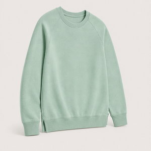Sudadera Personalizada Verde Menta para Hombre, Corte Relajado, Cuello Redondo, Tejido Acordonado Compacto, Algodón Orgánico MCRW-0031 - Product Image 3