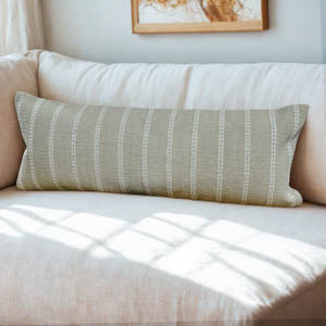 Housse de coussin bohème tissée à la main, durable, carrée, à rayures neutres, pour canapé, fauteuil, décoration, d'Inde - Product Image 4