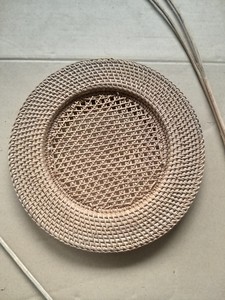 Traditional Vietnam Rattan Plate Handmade <b>Round</b> Charger Tray Rustic Serving Plate Woven Eco <b>Table</b> Decor Kitchenware 33Cm - Product Image 4