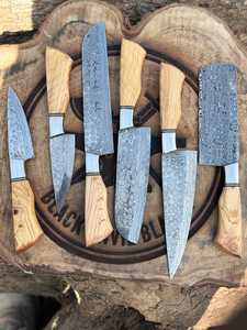 Wholesale Professional Chef <b>Knife</b> <b>Set</b> – 5 Piece Kitchen <b>Knife</b> Collection with Olive Wood Handles Professional chef <b>knife</b> <b>set</b> - Product Image 4