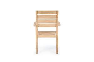 Round Teak Garden <b>Dining</b> Set Outdoor Wooden Table with 4 <b>Chairs</b> <b>Rustic</b> Style Durable Furniture for Patio Use - Product Image 3