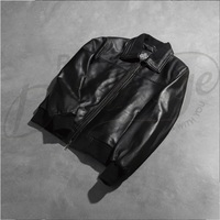 Blouson Bomber Urbain pour Homme en Cuir Nappa Noir avec Capuche Intégrée en Jersey, Veste d'extérieur Zippée en Véritable Peau de Mouton – Vente en Gros