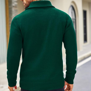 Men's Green Knitted <b>Argyle</b> Pattern Pullover <b>Sweater</b> Full Sleeve Regular Fit Autumn Wear - Product Image 3