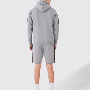 Ensemble de survêtement pour homme avec capuche et fermeture éclair, logo personnalisé, respirant, séchage rapide, vêtements d'entraînement, ensemble de survêtement sportif avec capuche et short - Product Image 3