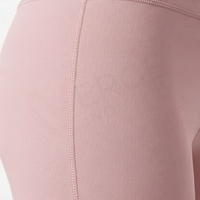 Leggings de yoga taille haute mi-mollet avec design ajouré, rose uni, en Spandex et Nylon, ajustement sans couture