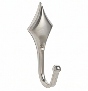 Premium Modern Metal Wall <b>Hook</b> Silver Matte Finish Single <b>Hook</b> For Clothing Storage Drill Installation Anti Rust Design - Product Image 1