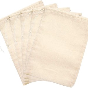 Cotton Muslin <b>Drawstring</b> <b>Bag</b> 4x6inch Plain Eco Friendly Reusable Storage Pouch - Product Image 4