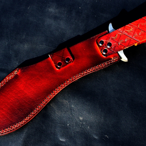 Couteau à lame fixe durable, outil de survie en plein air, camping, acier Damas, manche en os, 30 cm, garantie 3 ans, OEM ODM personnalisé - Product Image 2