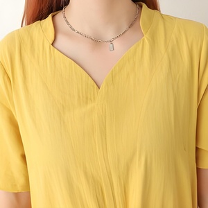 Vestido de Lino Orgánico para Mujer, Corte A, Manga Corta, Tallas Grandes, Regalo para Ella - Product Image 2