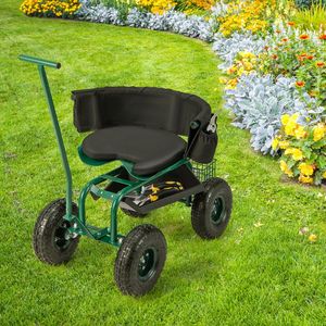 Carrello da Giardino Girevole con Altezza Regolabile e Cesto Portaoggetti - Product Image 2