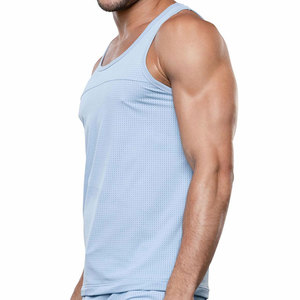 Camiseta deportiva sin mangas de malla elástica de yoga, tejido de alta calidad, 220 g/m², para gimnasio, ropa deportiva, atlética. - Product Image 2