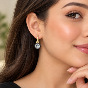 Pendientes de Oro Sólido de 14K y 18K con Diamantes de Laboratorio, Certificación IGI, Joyería Fina Ética, Fabricante Mayorista RJC OEM ODM EA502349 - Product Image 2