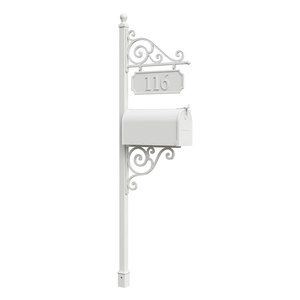 Boîte aux lettres murale moderne de luxe en fer forgé, personnalisée, étanche, résistante à la rouille, flexible, décorative pour villa extérieure en métal - Product Image 2