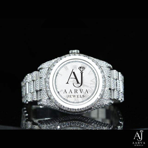 Reloj Mecánico Automático de Acero Inoxidable con Incrustaciones de Diamantes, Correa de 20 mm, Esfera Redonda con Piedras Preciosas en Tono Plateado, Estilo Joyería, Regalo - Product Image 1