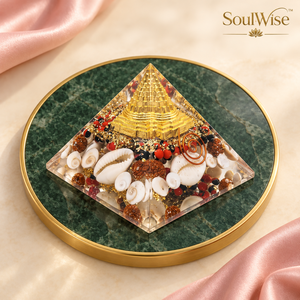 Amber Resin Carved Pyramid Sculpture <b>Ornament</b> <b>Shell</b> Bead Feng Shui Decor Gift Craft - Product Image 5