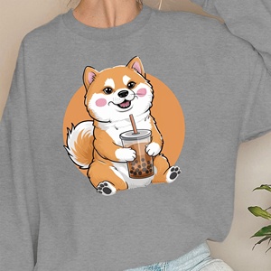 Sudaderas de mujer Shiba inu con bubble tea - Product Image 1