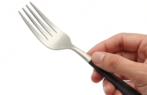 Ensemble de couverts à tête argentée et manche noir, en acier inoxydable moderne, élégant, pour la cuisine, la maison et les restaurants. - Product Image 2