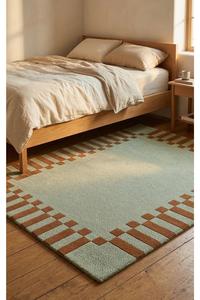 Export Quality Geometric Wool Handmade <b>Thick</b> Area Rug Rectangle Medium Pile Non Slip Rubber Backing Living Room Decor - Product Image 6
