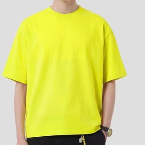 T-shirt uni en coton lourd 100% - Streetwear - T-shirts surdimensionnés personnalisés pour hommes - Product Image 1