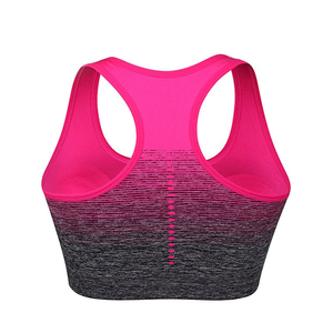 Soutien-gorge de sport pour femme à maintien élevé, color block, bretelles spaghetti sur le devant, pour le yoga, en polyester et coton anti-transpiration - Product Image 3