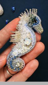 Designer Embroidery Beaded Brooch Handcrafted Decorative Pin for <b>Dresses</b> and Blazers - Product Image 6