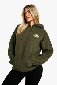 <b>Drop</b>-Shoulder Winter Hooded Front Women's Oversize Streetwear Hoodies 100% Cotton Fashionable New Style - Product Image 4